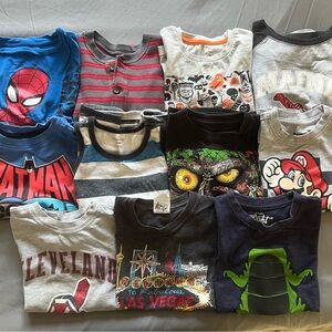 Lot of Boy Shirts Size 5 Tshirt Long Sleeve Assorted Brands 11 Shirts